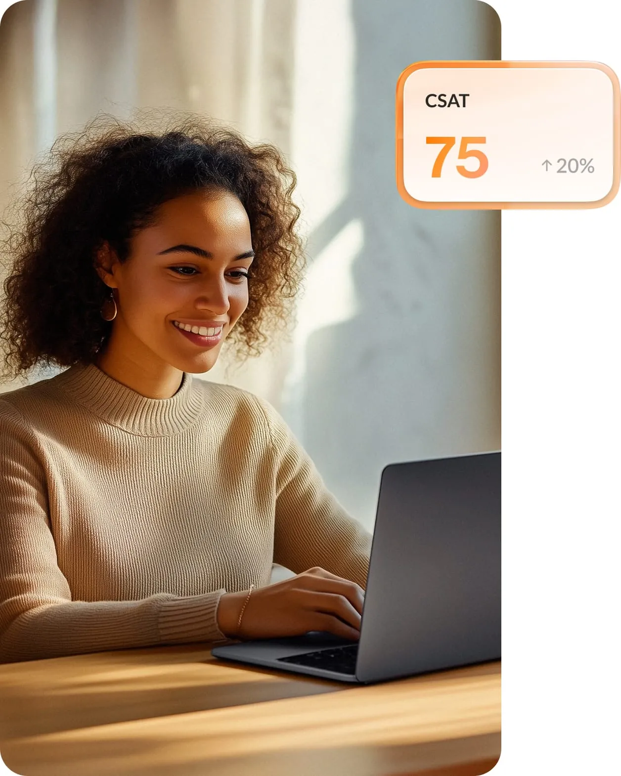 A contact center manager using RingCX to review CSAT score