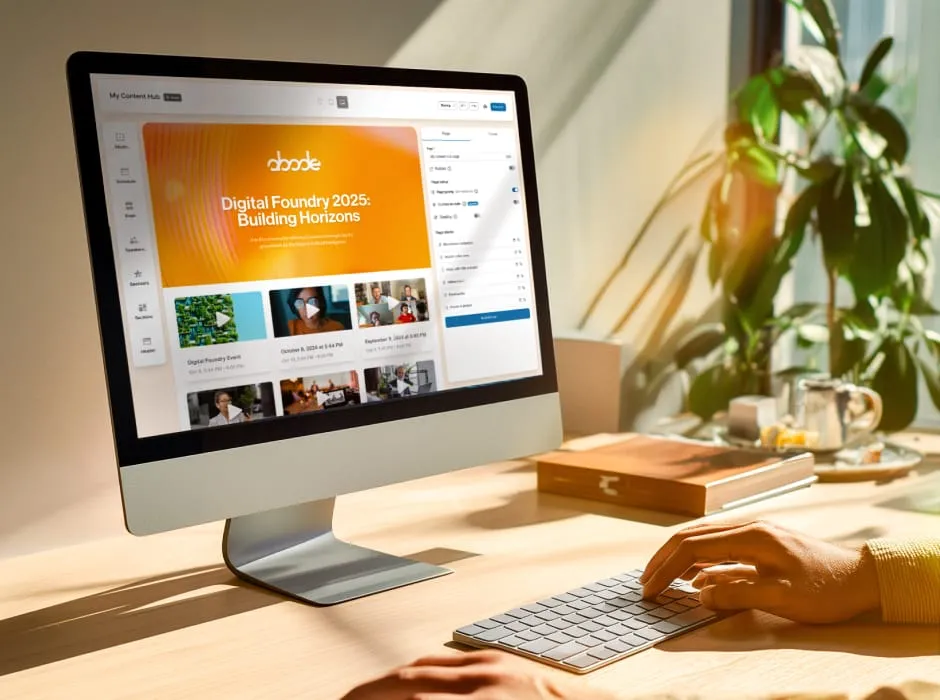 Library of past events attended via RingCentral Events displayed on a desktop screen