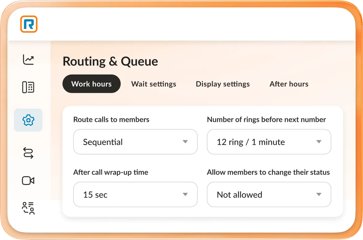 An image of RingCentral's routing and queue feature