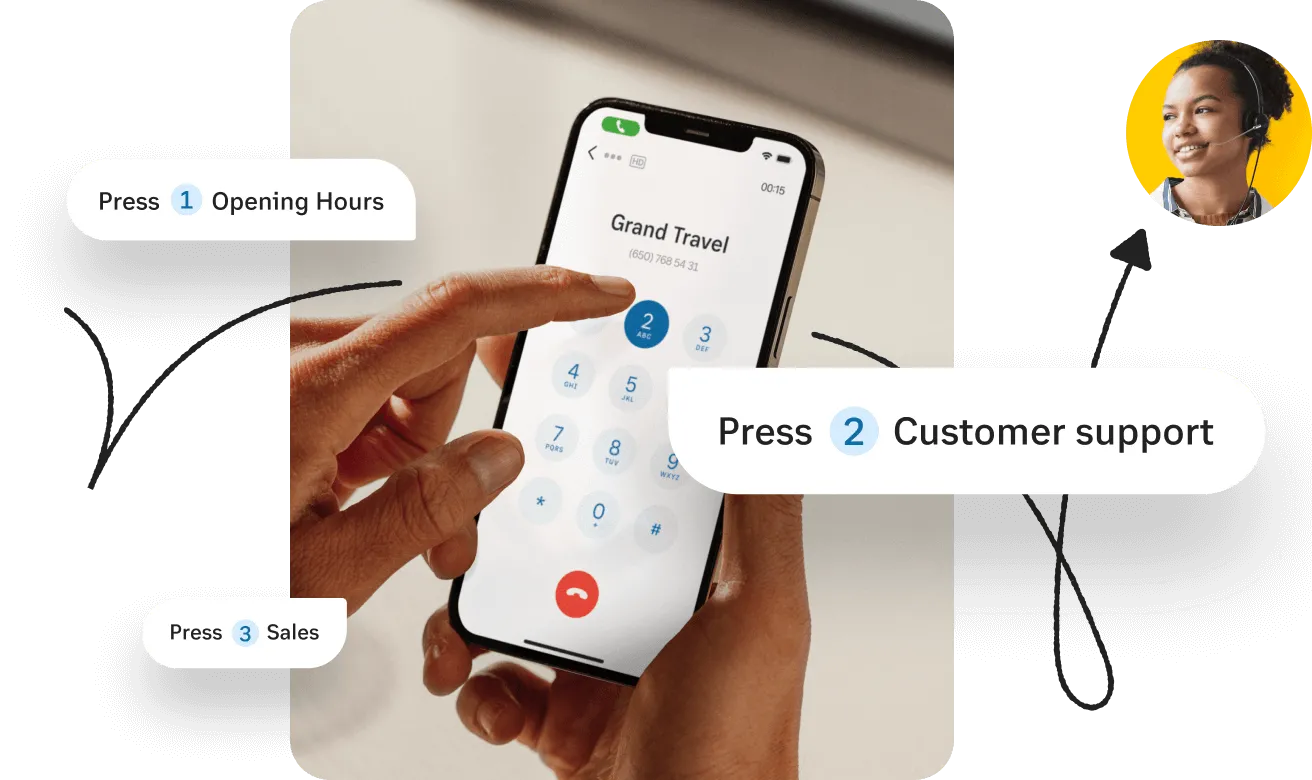 Tastierino che abilita la funzione IVR di RingCentral Contact Center