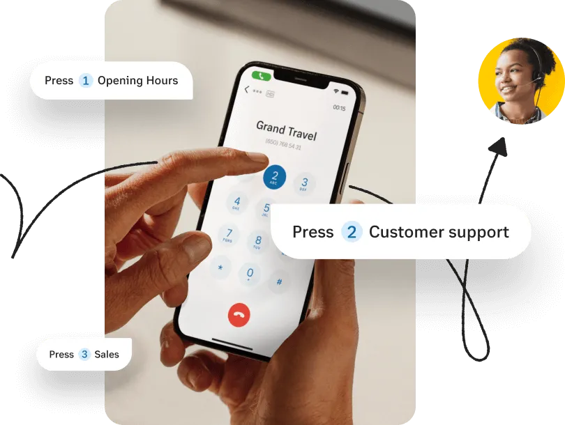 Tastierino che abilita la funzione IVR di RingCentral Contact Center